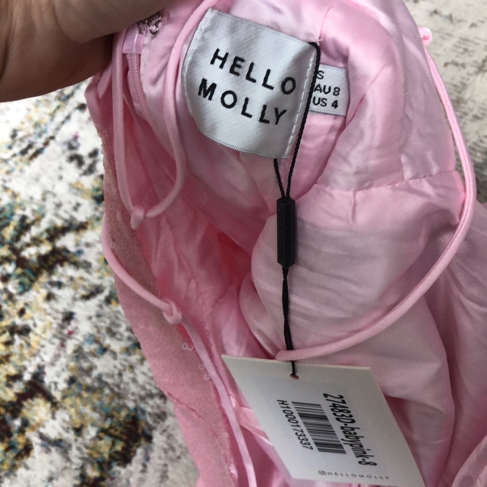 Hello Molly pink sequins party dress, size 4,new - Picture 7 of 10